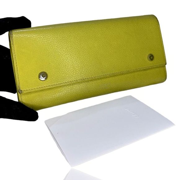 CELINE yellow patent LEATHER WALLET - Picture 1 of 12